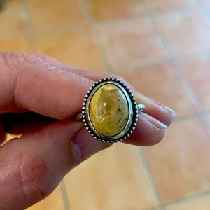 Mexican cantera opal and sterling ring